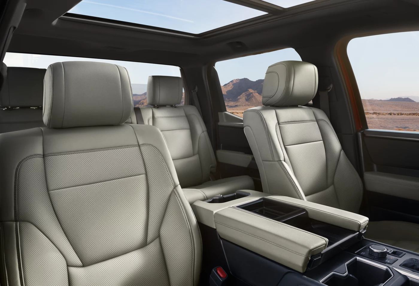 Toyota Tundra luxury leather interior with panoramic roof